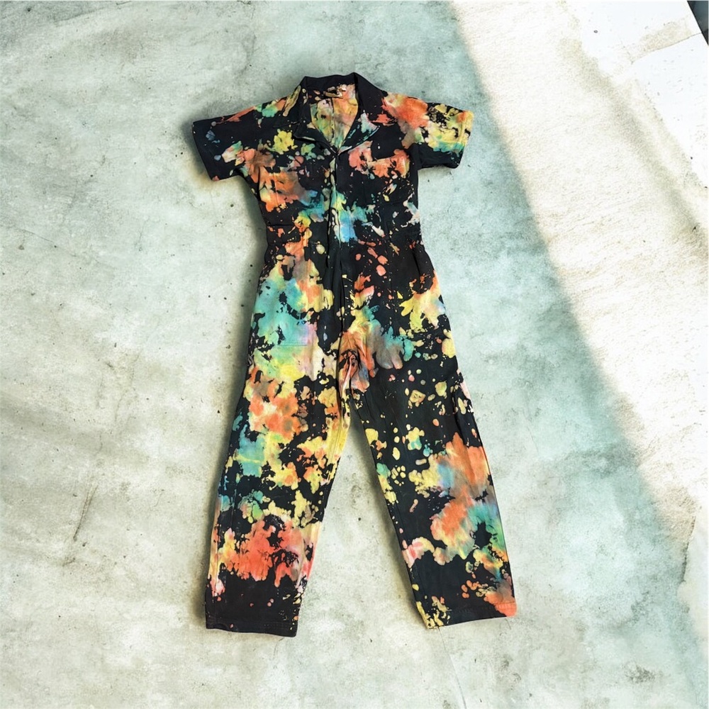 Big bud press short sleeve Colorful Tie-Dye Jumpsuit - Picture 2 of 5